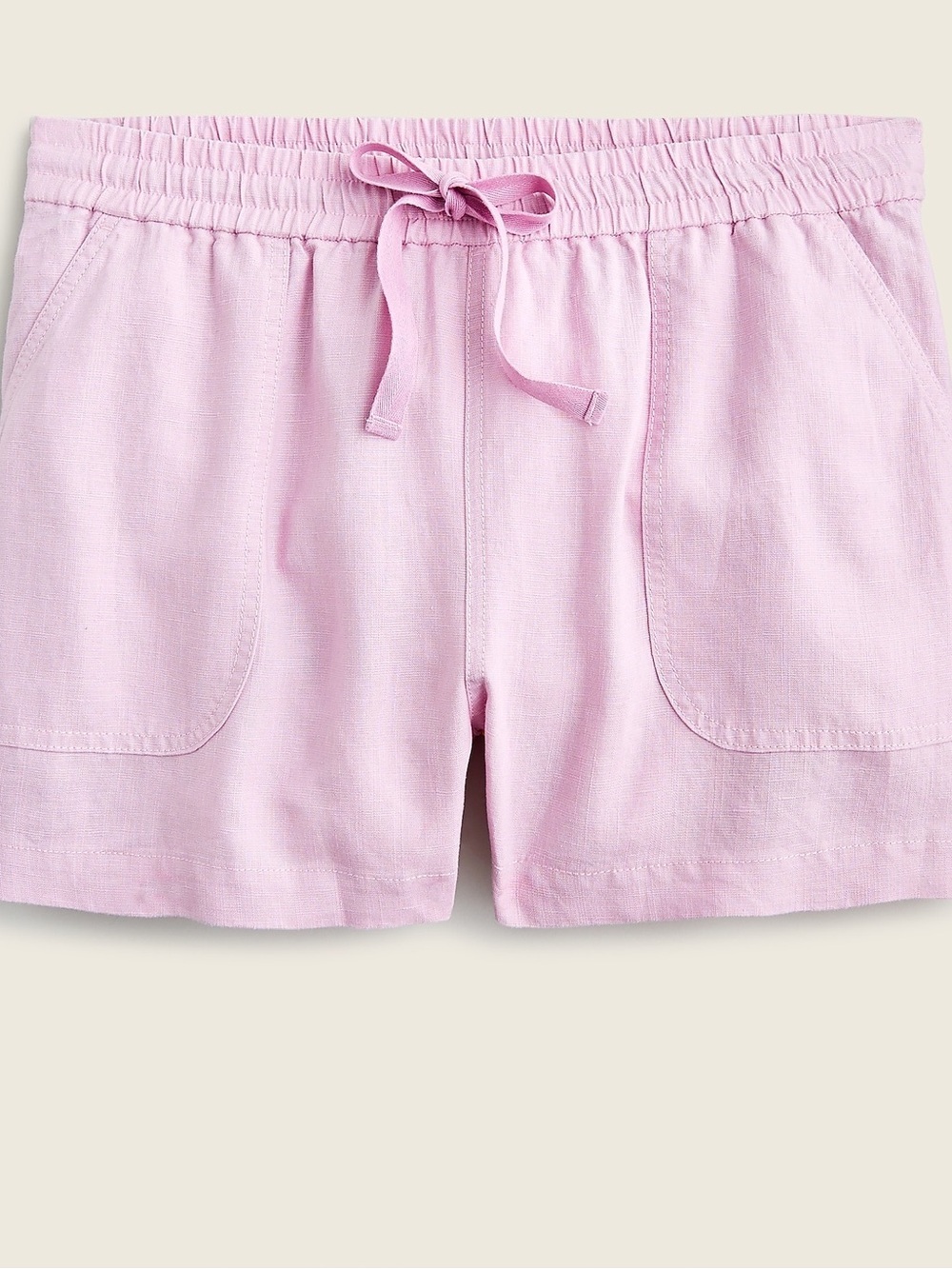 J Crew Pink Linen Blend Drawstring Shorts Size L